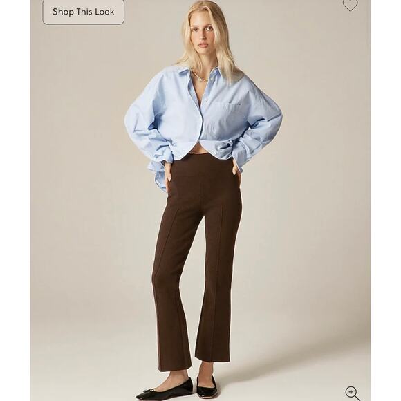 J. Crew Pants - J. Crew New Delaney kickout sweater pant Heather Chocolate NWT size Petite Small